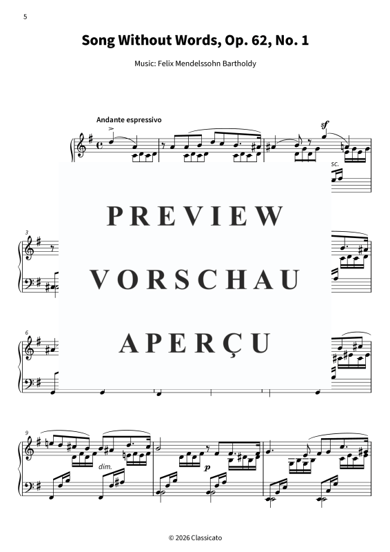 Produktgalerie: Seite 7 von 11 Songs Without Words Op. 62, , Klavier Solo
