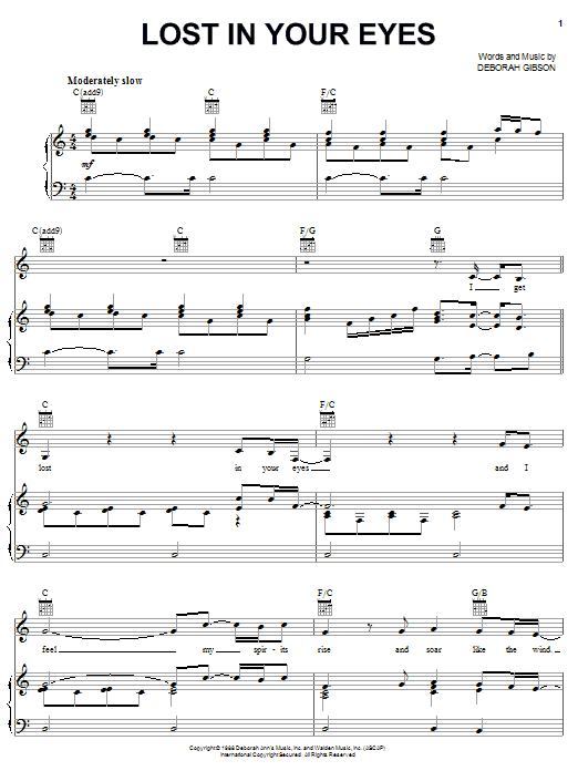 Produktgalerie: Seite 1 von 1 Lost In Your Eyes, Debbie Gibson, Gesang, Gitarre, Klavier