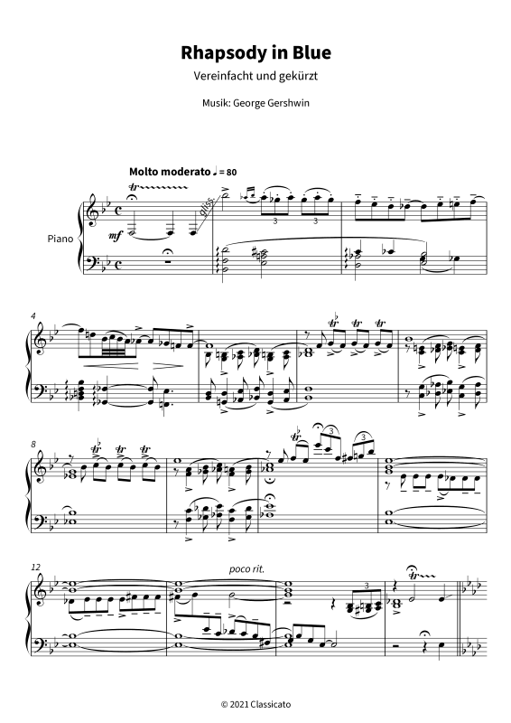 Produktgalerie: Seite 1 von 11 Rhapsody in Blue - Vereinfachte und gekürzte Fassung, , Klavier Solo