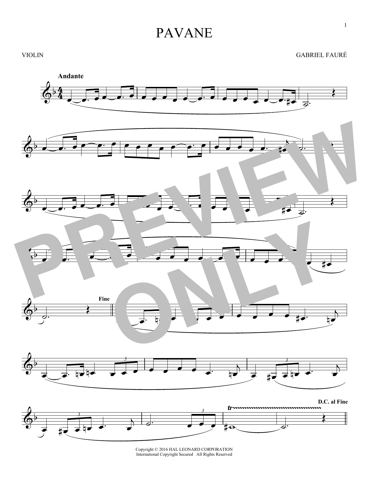Product gallery: Page 1 of 1 Pavane, Gabriel Fauré