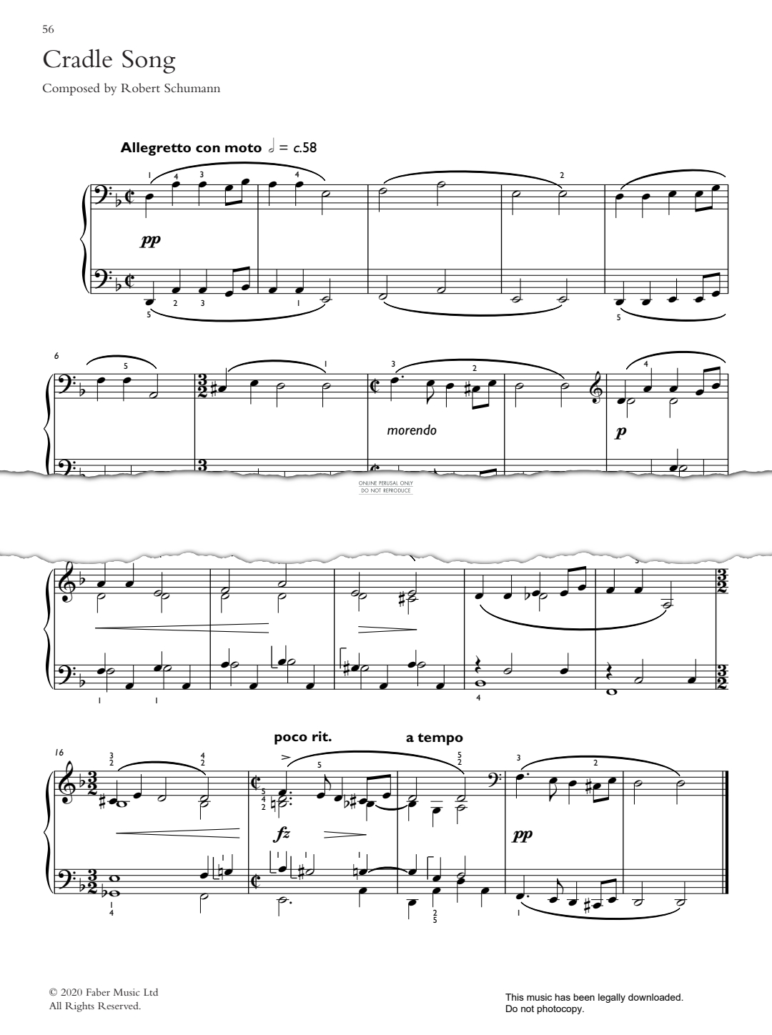 Product gallery: Page 1 of 1 Cradle Song, Robert Schumann