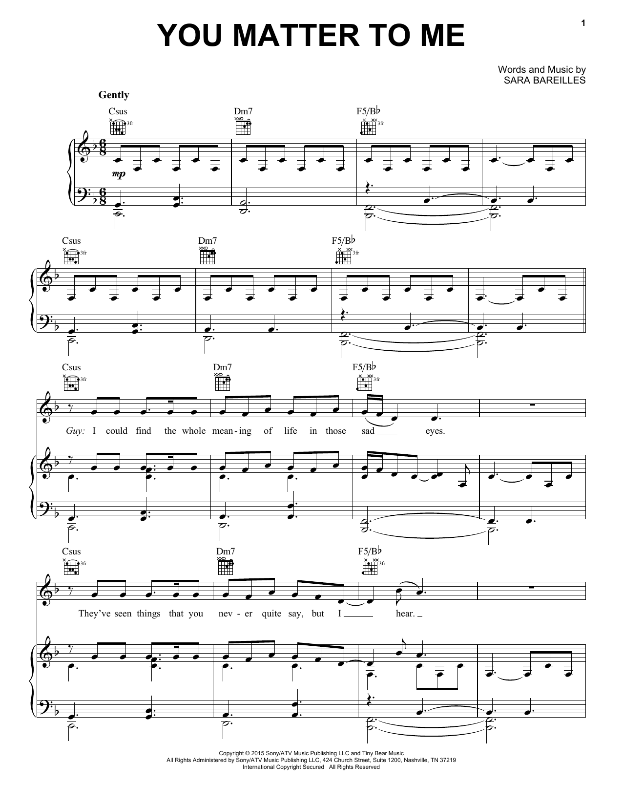 Produktbild zu: You Matter To Me (from Waitress The Musical)