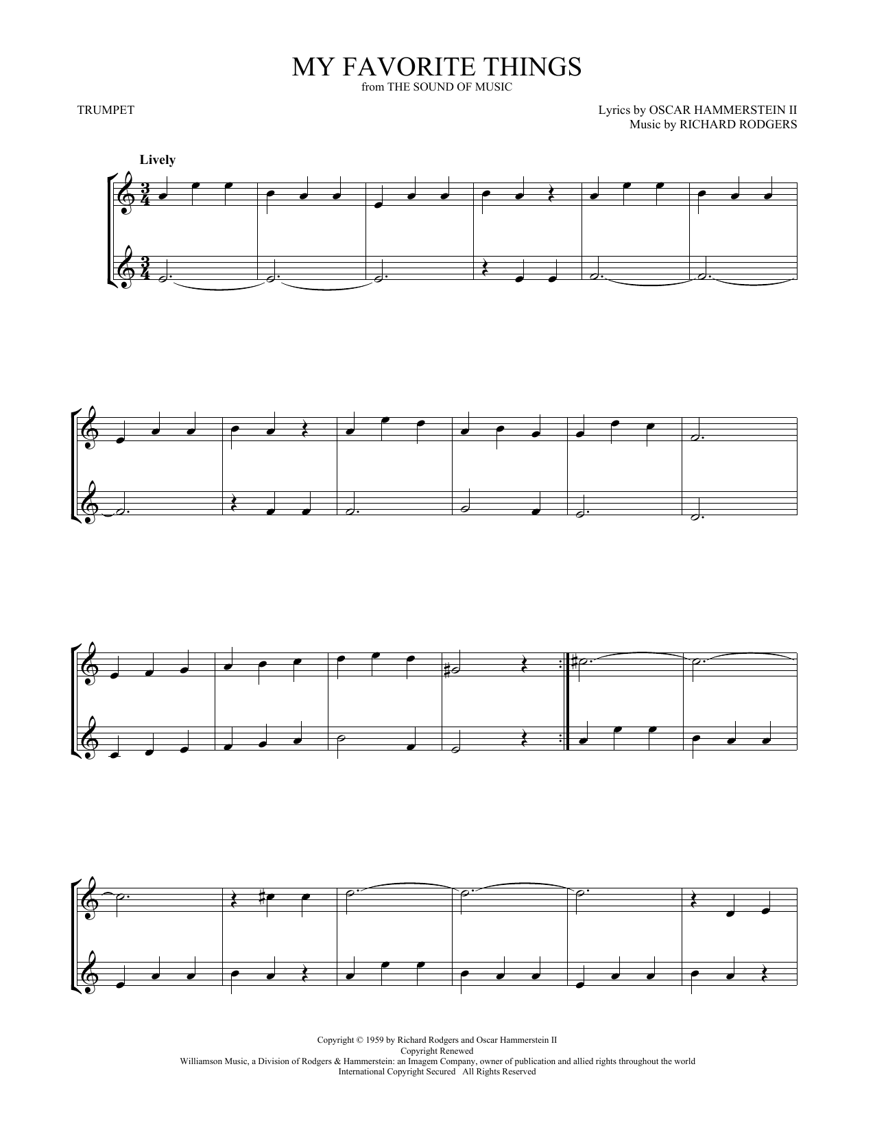 Produktgalerie: Seite 1 von 1 My Favorite Things (from The Sound Of Music), Julie Andrews, Trompete