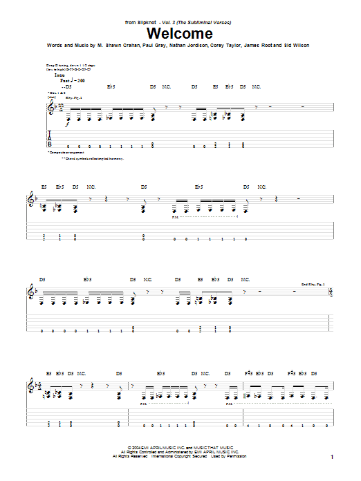 Produktgalerie: Seite 1 von 1 Welcome, Slipknot, Gitarre