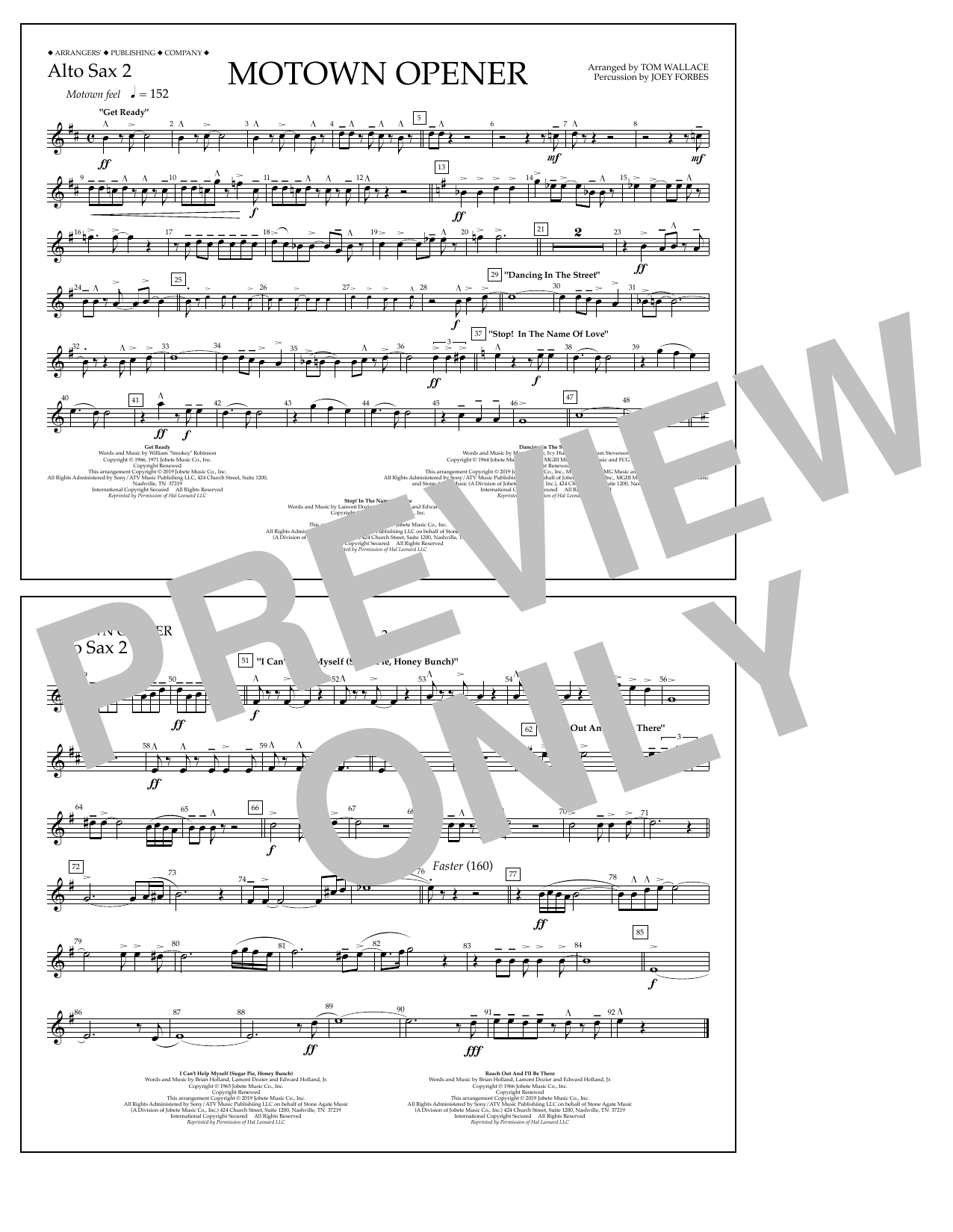 Product picture to: Motown Theme Show Opener (arr. Tom Wallace) - Alto Sax 2