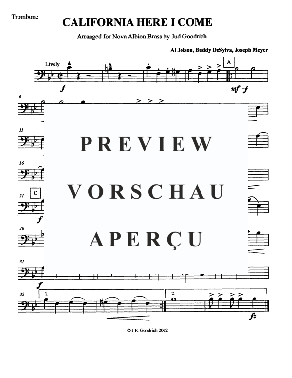 Product gallery: Page 8 of 10 California, Here I Come, , Brass Quintet