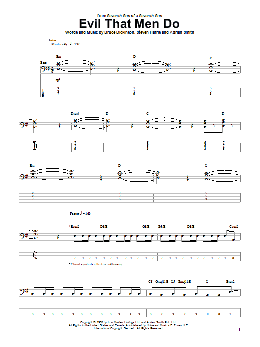 Produktgalerie: Seite 1 von 1 Evil That Men Do, Iron Maiden, E-Bass