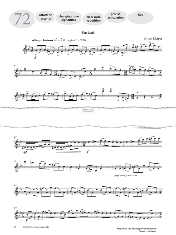 gallery: Study No.72 'Furiant' (from 'More Graded Studies For Saxophone Book Two'), István Kleiper, Saxophon