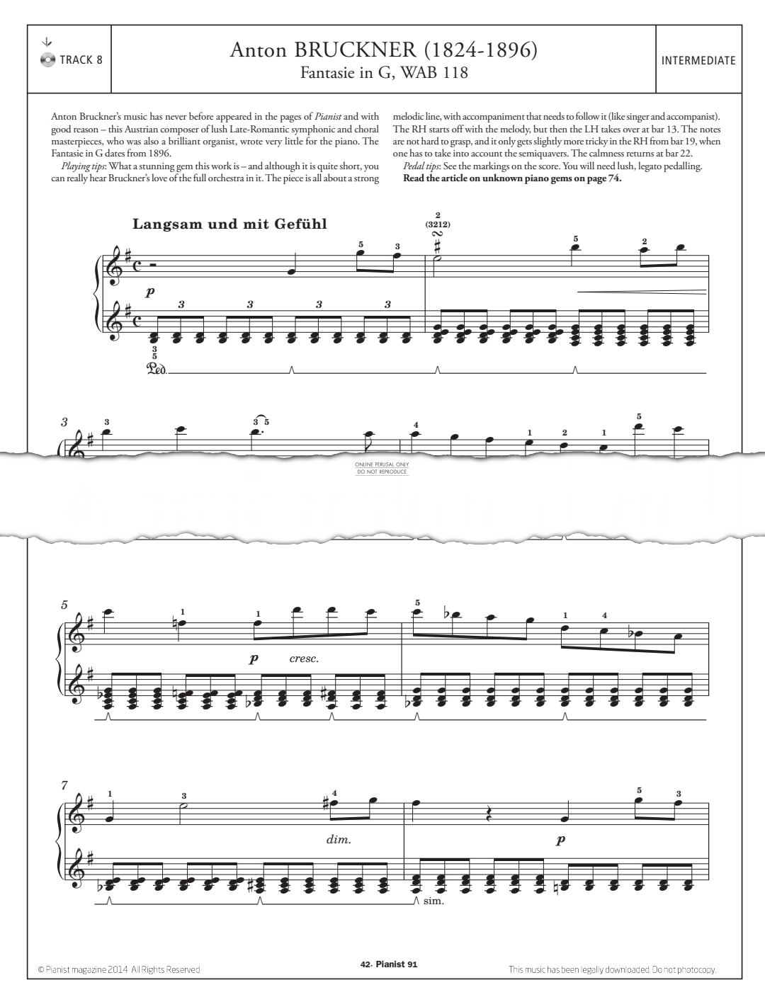 Product gallery: Page 1 of 1 Fantasie in G, Anton Bruckner