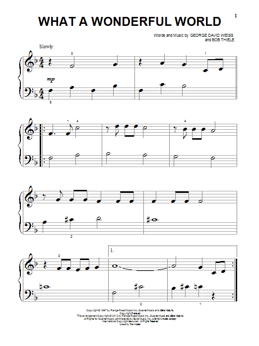 Produktgalerie: Seite 1 von 1 What A Wonderful World, Louis Armstrong, Klavier