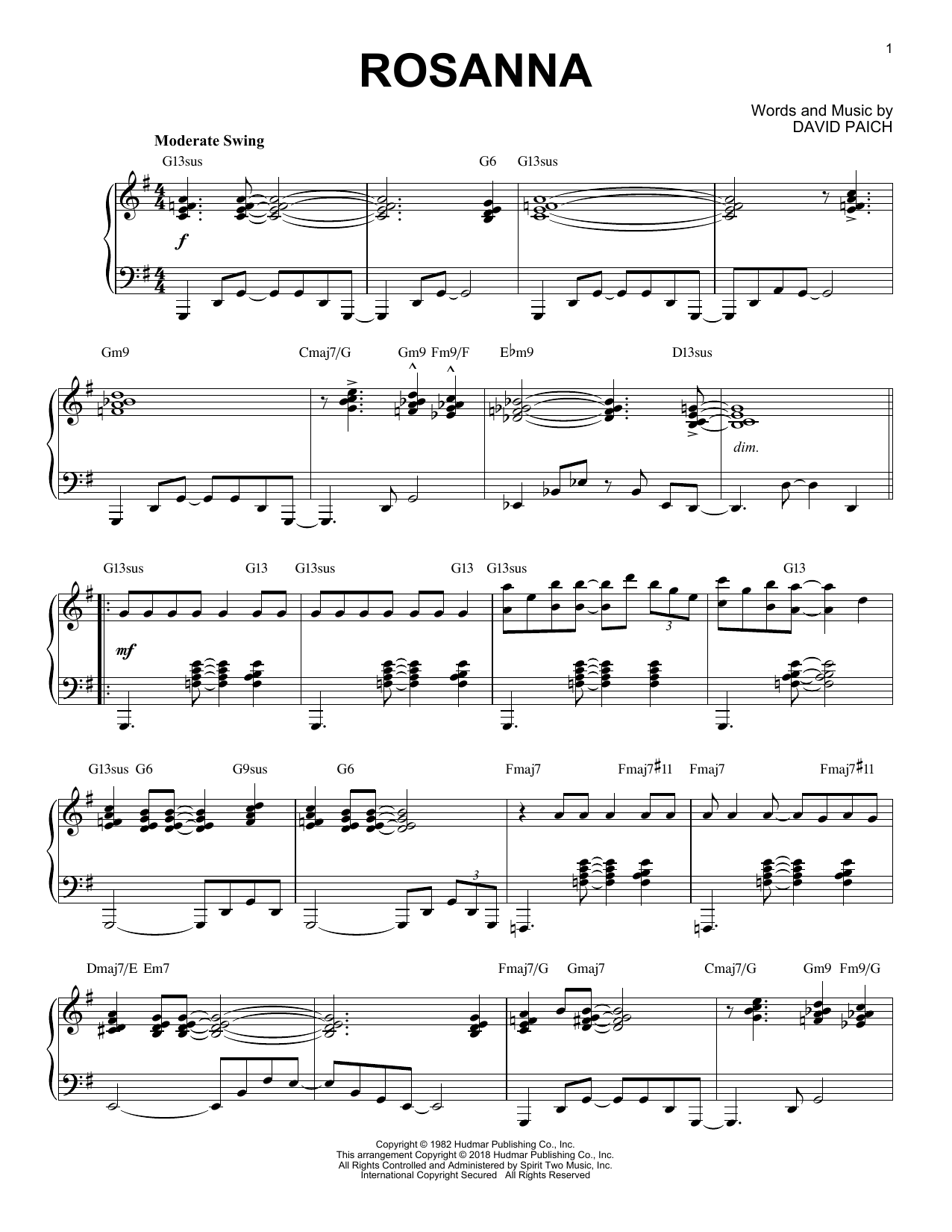 Produktbild zu: Rosanna [Jazz version]