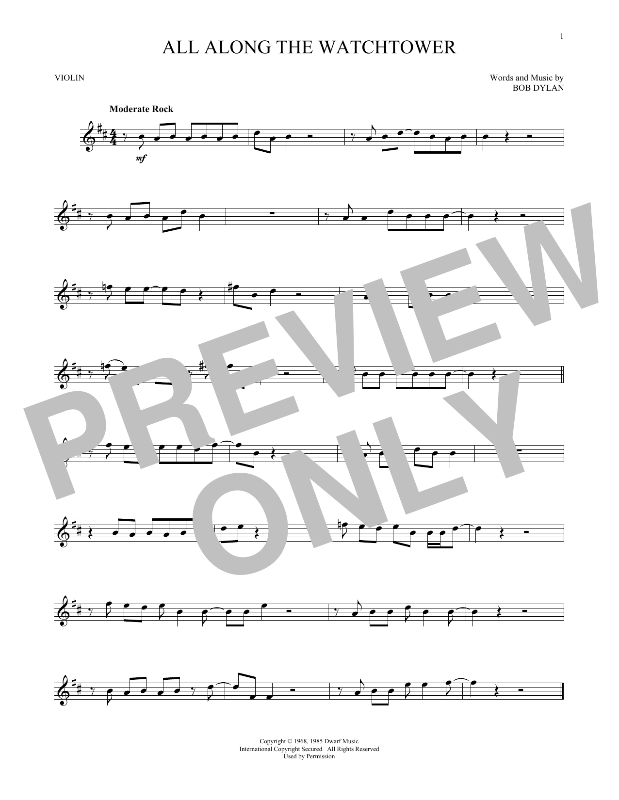 Product gallery: Page 1 of 1 All Along The Watchtower, Bob Dylan