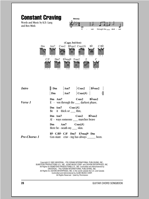Produktgalerie: Seite 1 von 1 Constant Craving, k.d. lang, Gitarre