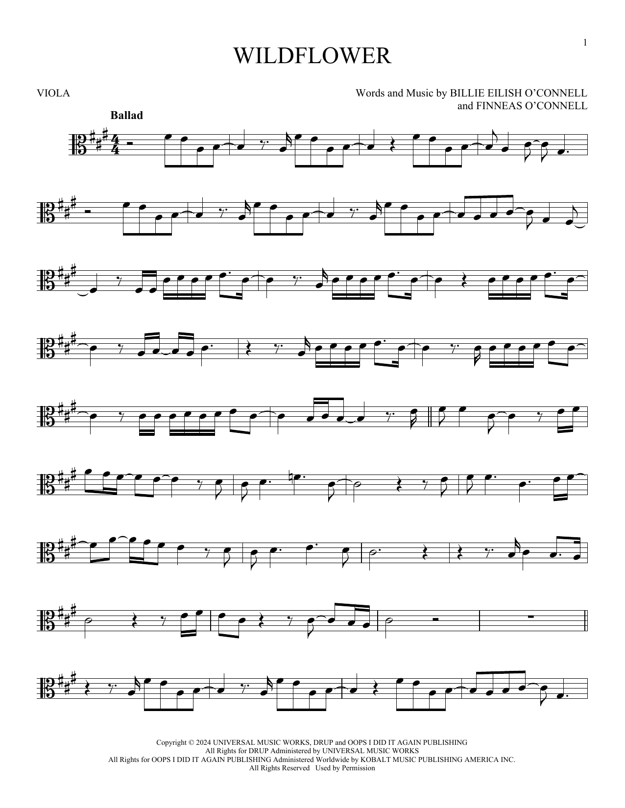 Product gallery: Page 1 of 1 Wildflower, Billie Eilish