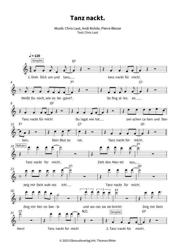 Produktgalerie: Seite 1 von 6 Tanz nackt., Ohrenfeindt, (Gesang & Akkorde (Leadsheet(