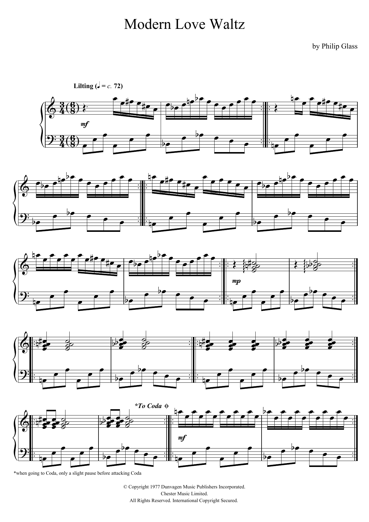Product gallery: Page 1 of 1 Modern Love Waltz, Philip Glass