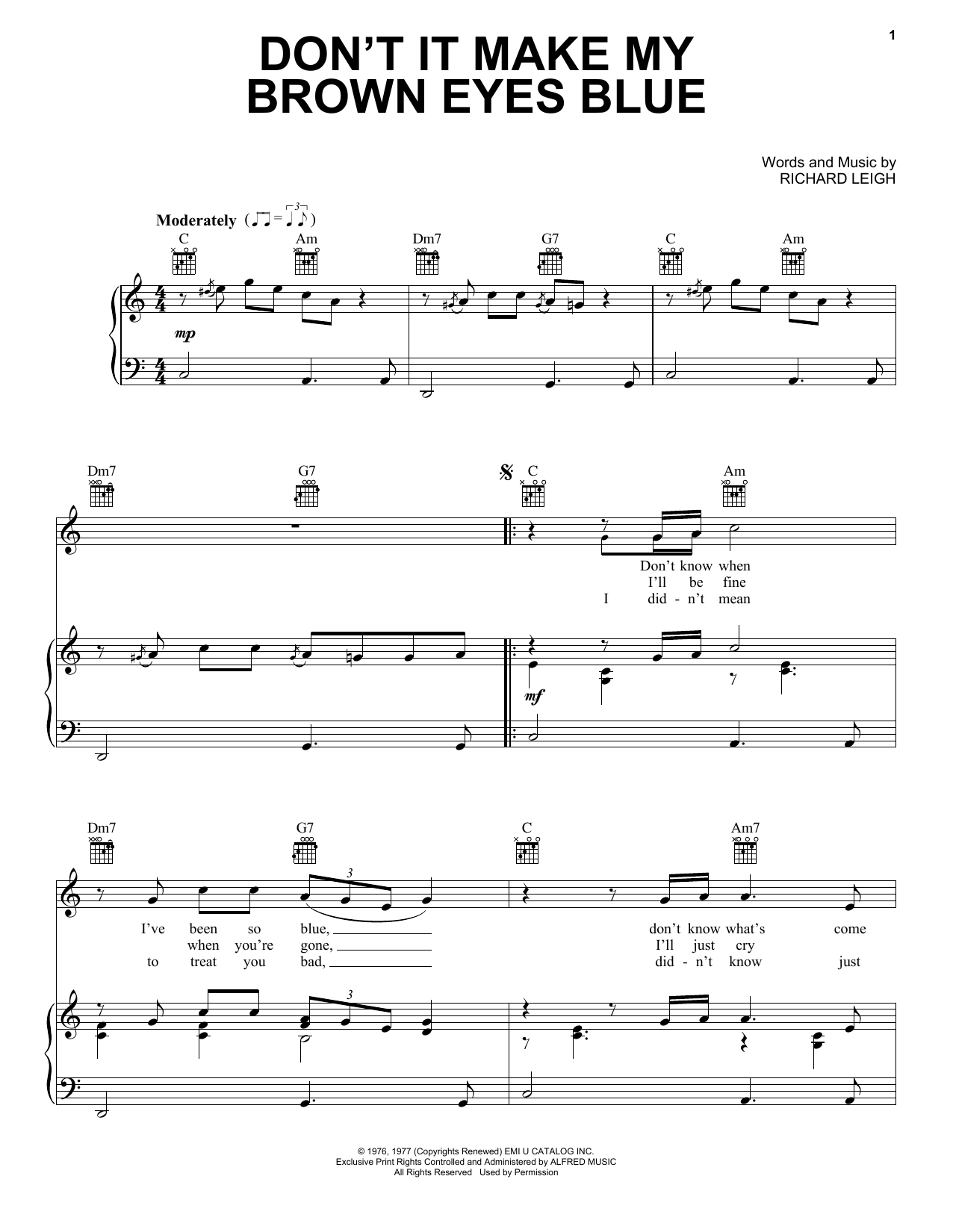 Produktgalerie: Seite 1 von 1 Don't It Make My Brown Eyes Blue, Crystal Gayle, Gesang, Gitarre, Klavier