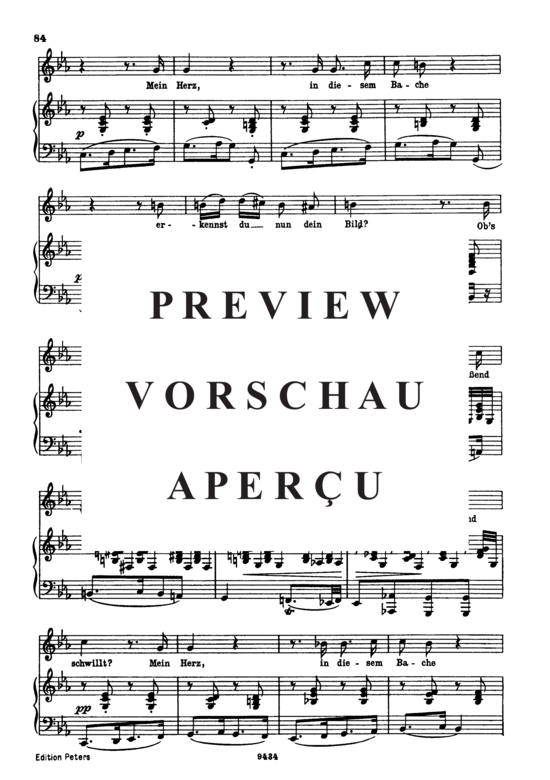 Produktgalerie: Seite 4 von 5 Auf dem Flusse D.911-7 in C-Moll (Winterreise), , Gesang tief und Klavier