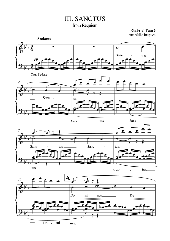 Product picture to: Requiem - III. SanctusGabriel Fauré