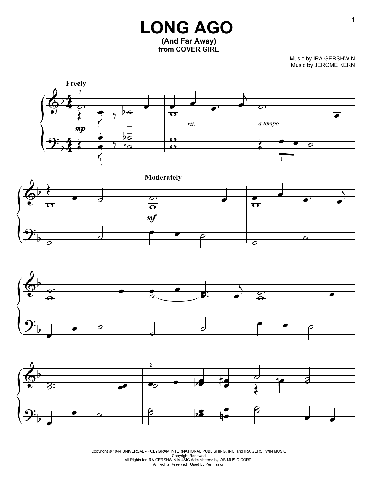 Product gallery: Page 1 of 1 Long Ago (And Far Away), Jerome Kern