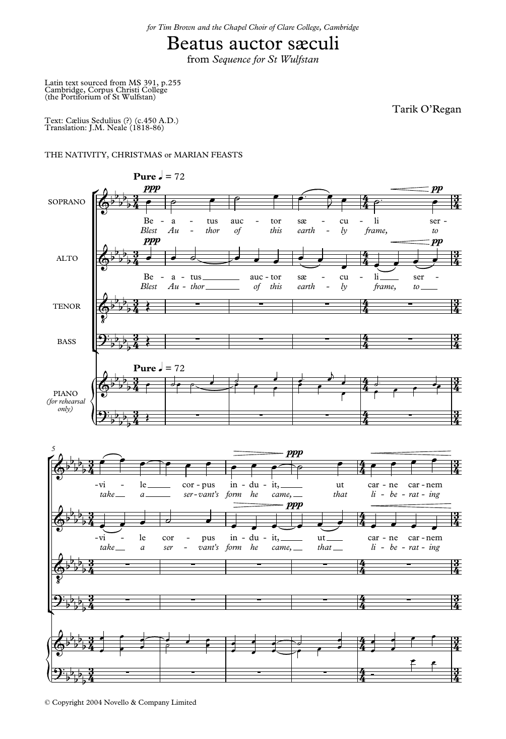 Produktbild zu: Beatus Auctor Saeculi (From Sequence for St Wulfstan)