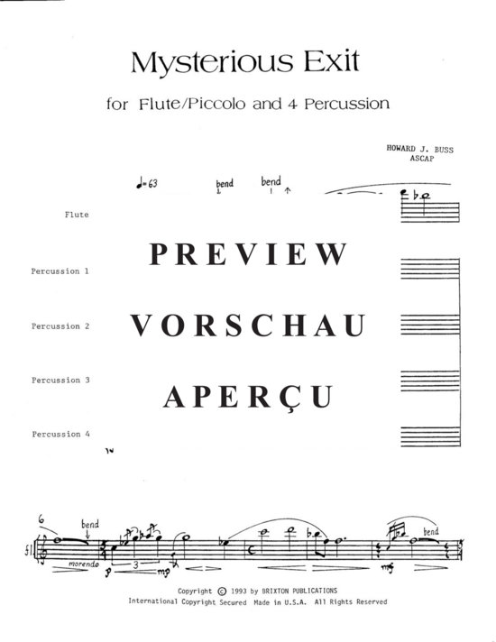 Product gallery: Page 6 of 21 Mysterious Exit , , (solo flute and 4 percussion instruments)