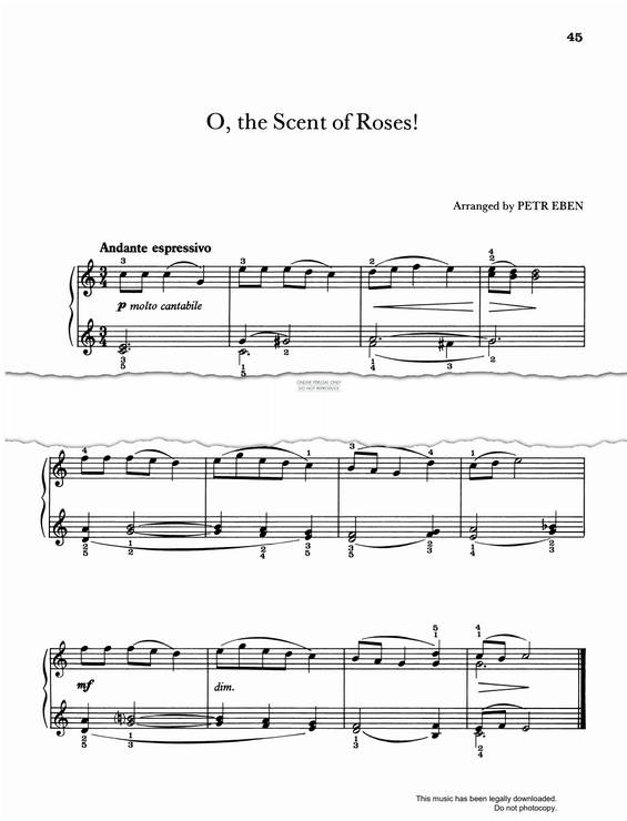 Produktgalerie: Seite 1 von 1 O, The Scent Of Roses (from 'Five Czech Folk Songs'), Petr Eben, Klavier