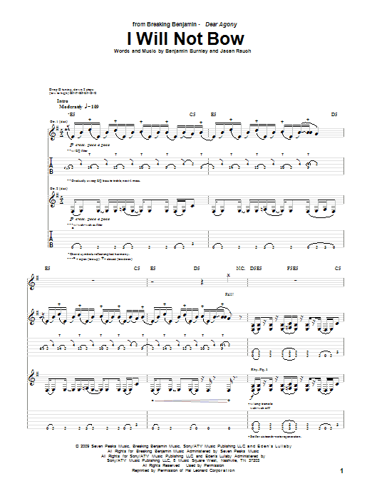 Produktgalerie: Seite 1 von 1 I Will Not Bow, Breaking Benjamin, Gitarre