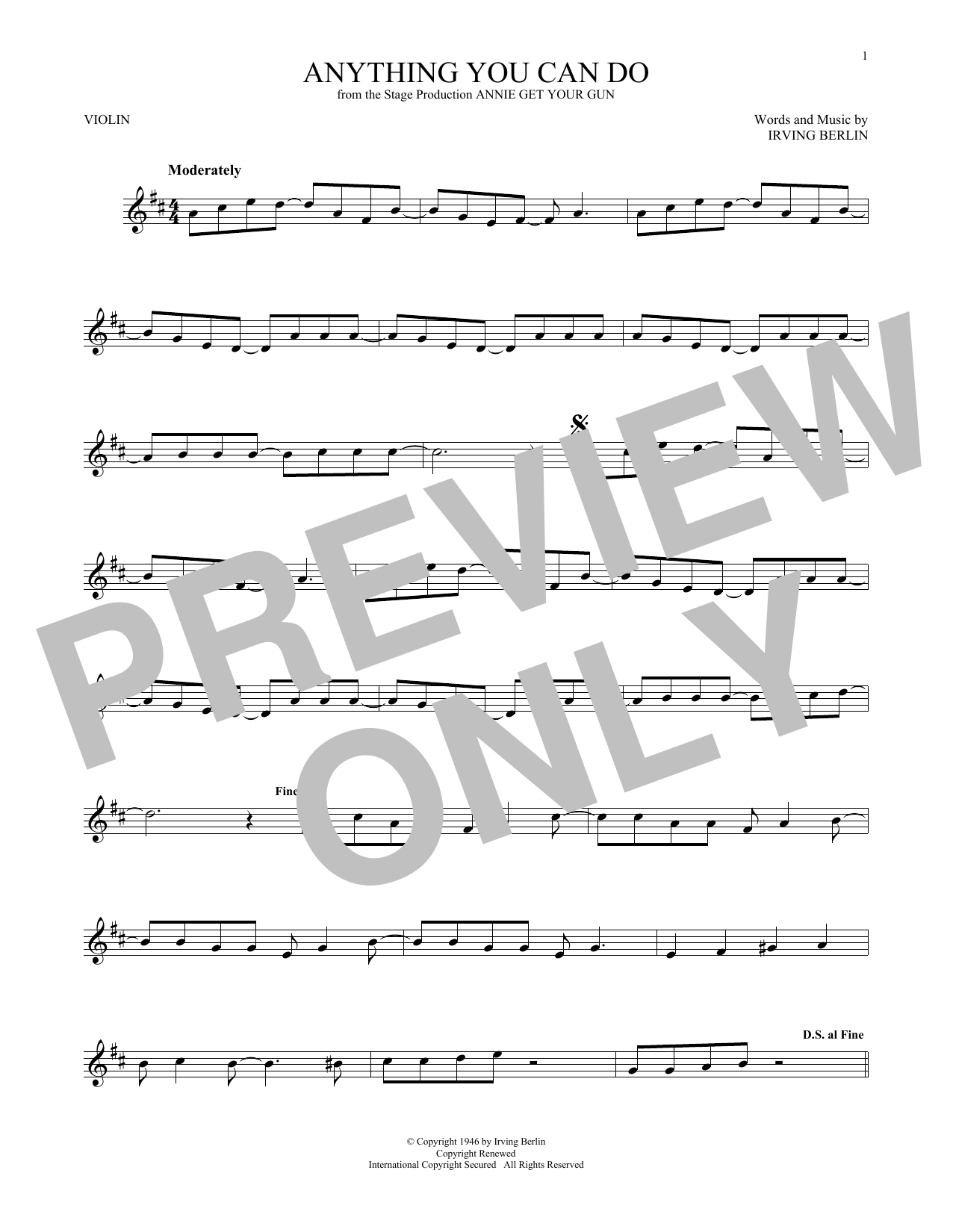 Product gallery: Page 1 of 1 Anything You Can Do (from Annie Get Your Gun), Irving Berlin