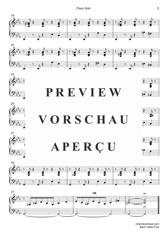 gallery: Bach Takes Five, , (Klavier Solo)