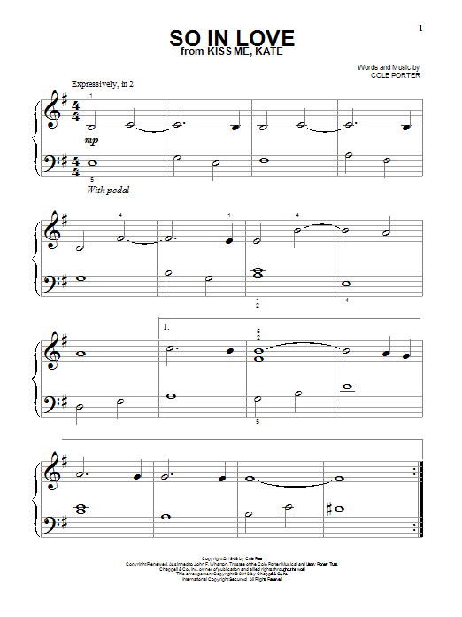 Produktgalerie: Seite 1 von 1 So In Love (from Kiss Me, Kate), Cole Porter, Klavier