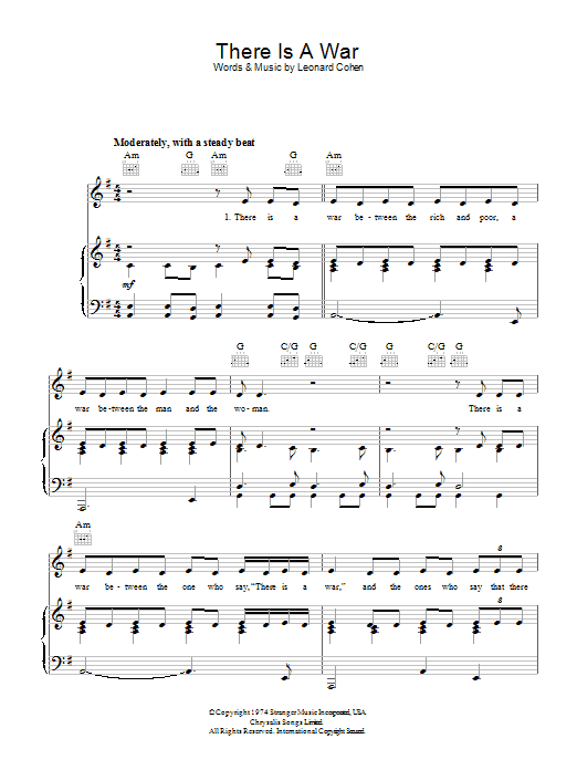 Produktgalerie: Seite 1 von 1 There Is A War, Leonard Cohen, Gesang, Gitarre, Klavier