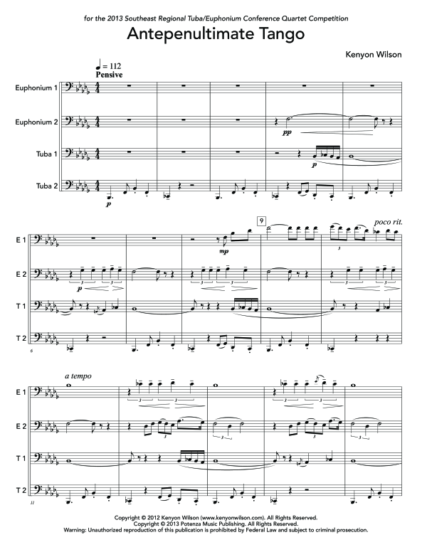Product gallery: Page 1 of 11 Antepenultimate Tango, , (Tuba Quartett EETT)