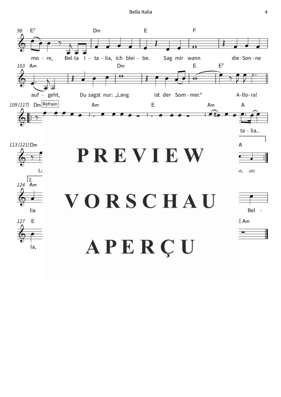 gallery: Bella Italia, DeSchoWieda, (Leadsheet)