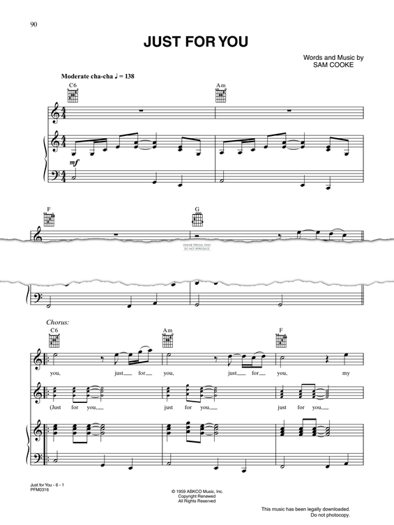 Produktgalerie: Seite 1 von 1 Just For You, Sam Cooke, Gesang, Gitarre, Klavier