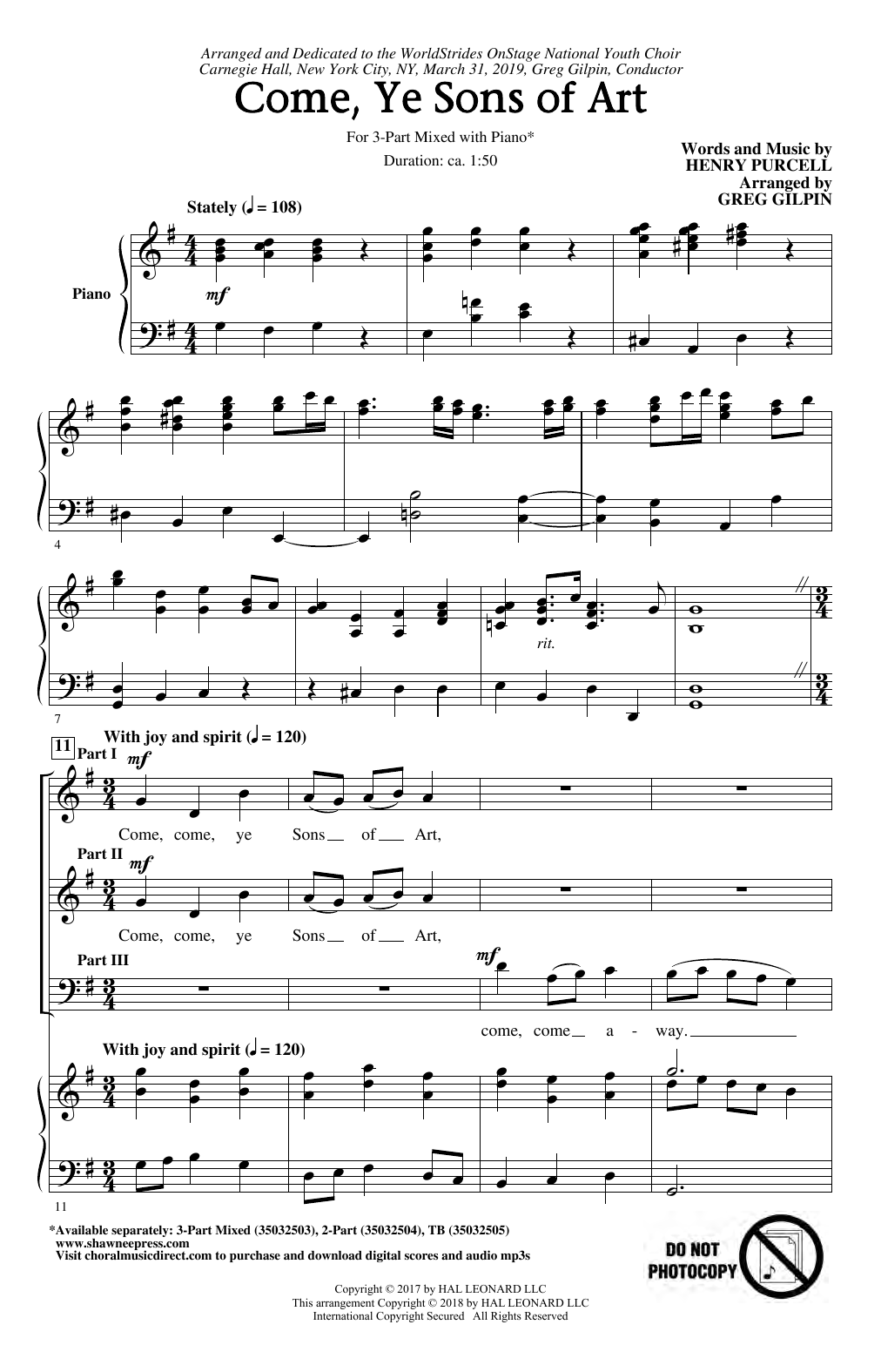 Produktbild zu: Come, Ye Sons Of Art (arr. Greg Gilpin)