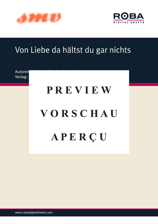 Product gallery: Page 2 of 3 Von Liebe da hältst du gar nichts , Caroline, Piano and Voice