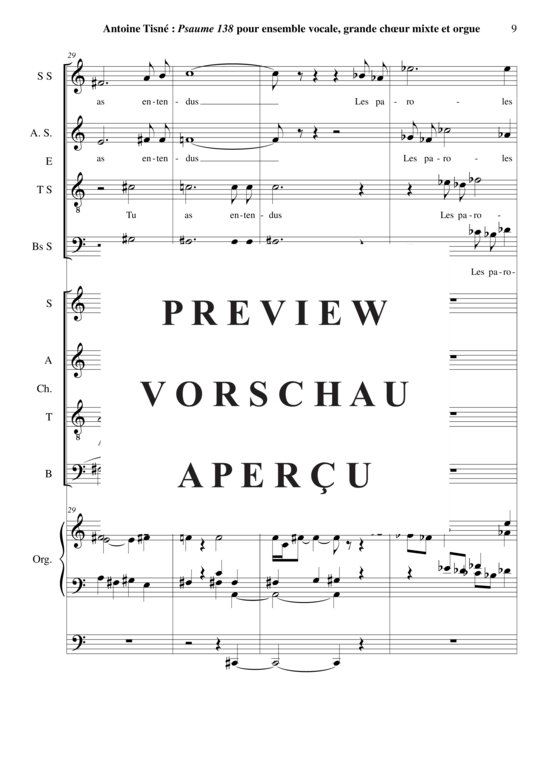 Product gallery: Page 10 of 21 Psaume 138 , , (mixed choir, soli + organ/harpsichord)