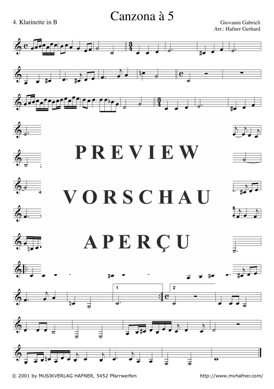gallery: Canzona à 5, , (Clarinet Quintet)