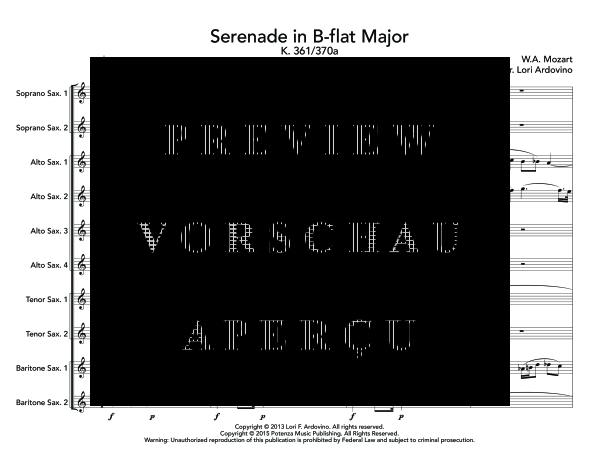 Produktgalerie: Seite 5 von 11 Serenade in B-flat Major, , (Saxophonchor)