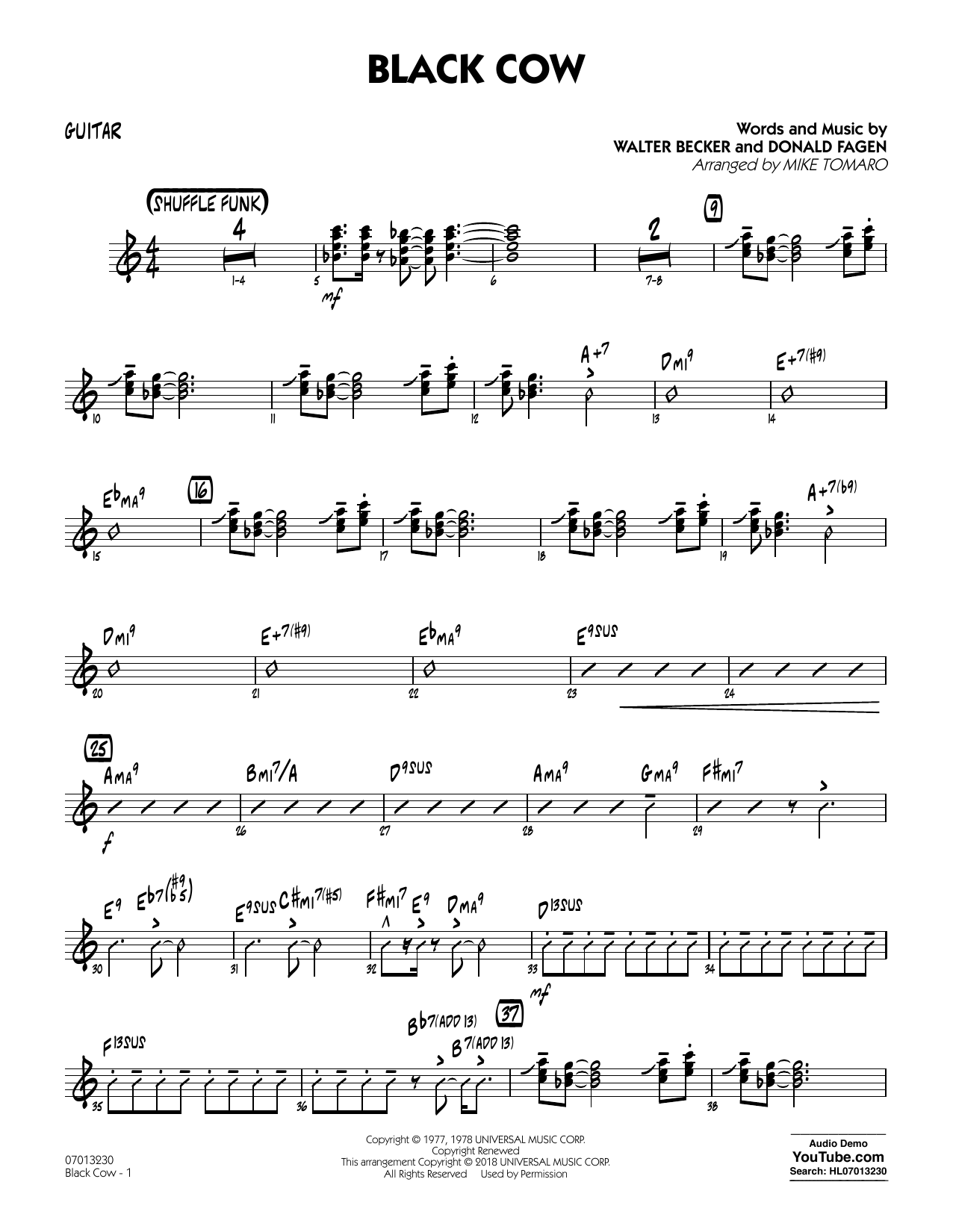 Produktgalerie: Seite 1 von 1 Black Cow (arr. Mike Tomaro) - Guitar, Steely Dan