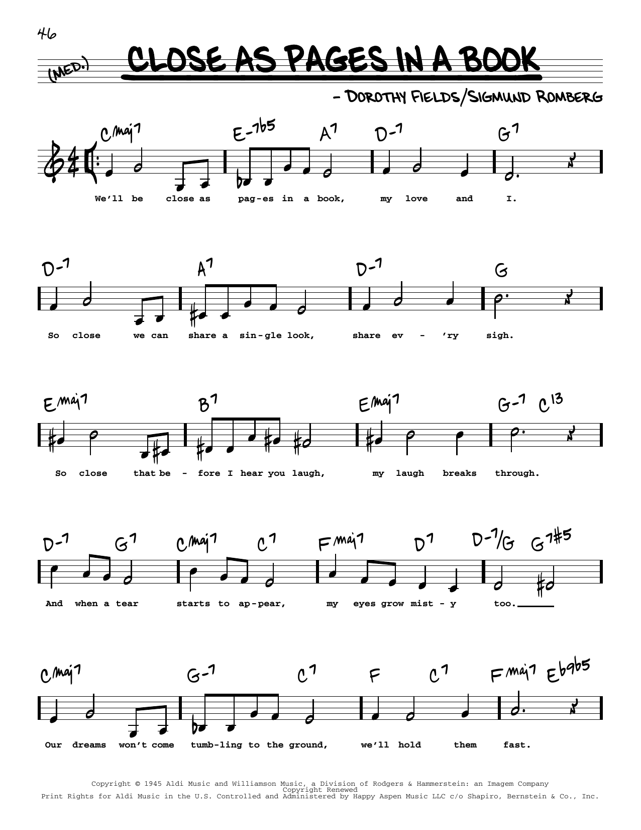 Produktbild zu: Close As Pages In A Book (Low Voice)