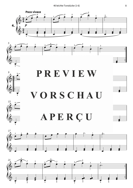 Produktgalerie: Seite 10 von 11 40 leichte Tonstücke, , Klavier Solo
