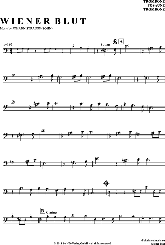 Product gallery: Page 1 of 4 Wiener Blut , , (Posaune / Bariton)
