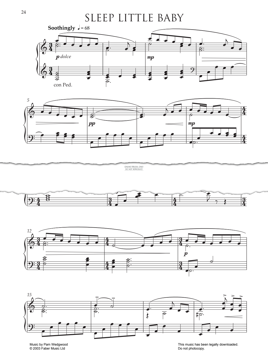 gallery: Sleep Little Baby, Pam Wedgwood, Klavier