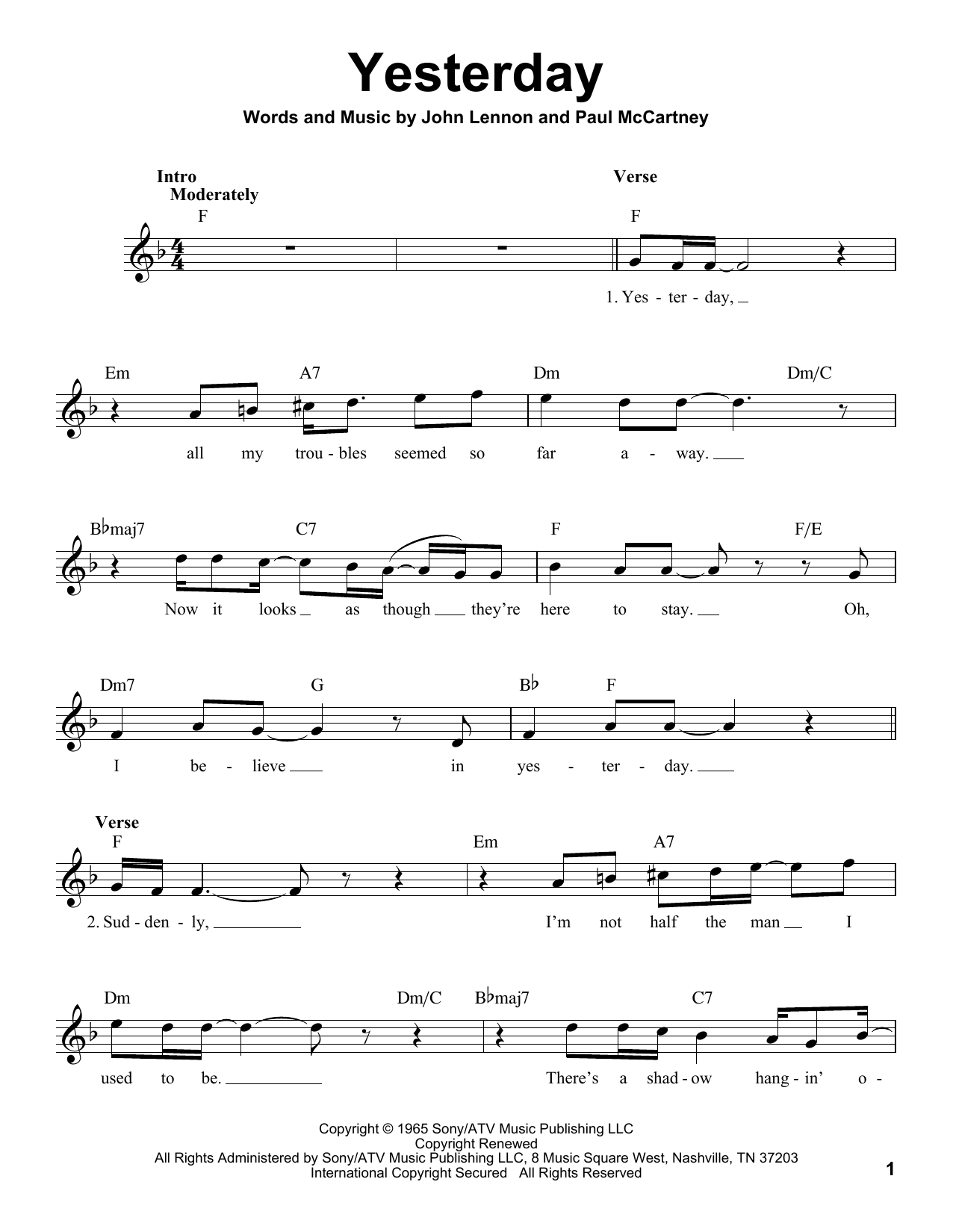 Produktgalerie: Seite 1 von 1 Yesterday, The Beatles, Gesang
