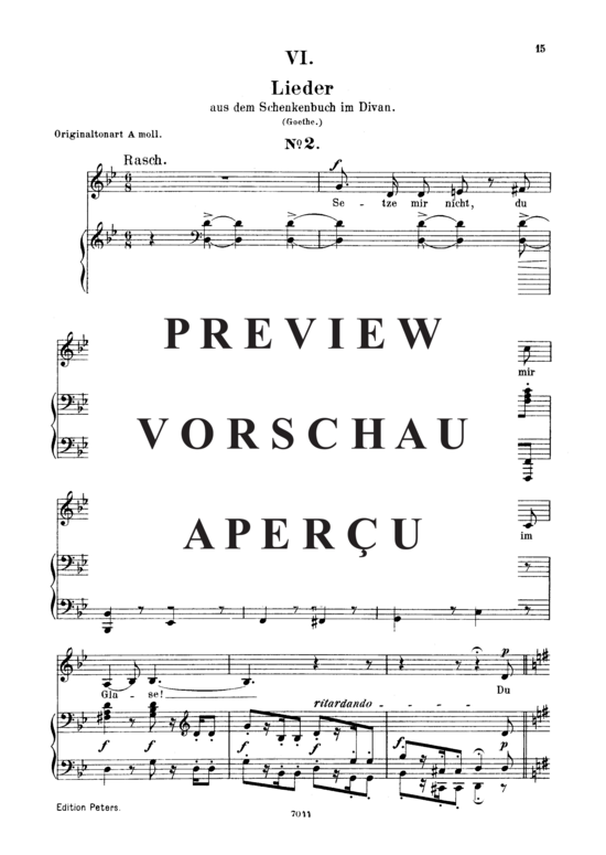 Product gallery: Page 2 of 3 Lied II aus dem schenkenbuch Op.25 No.6, , Low Voice and Piano