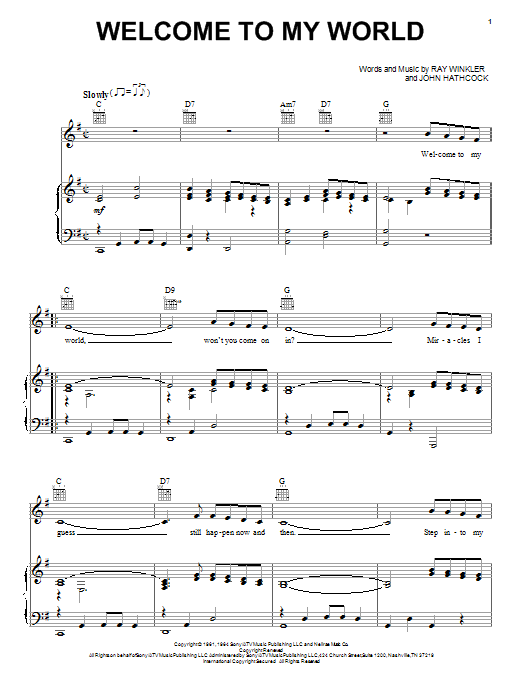 Produktgalerie: Seite 1 von 1 Welcome To My World, Elvis Presley, Gesang, Gitarre, Klavier