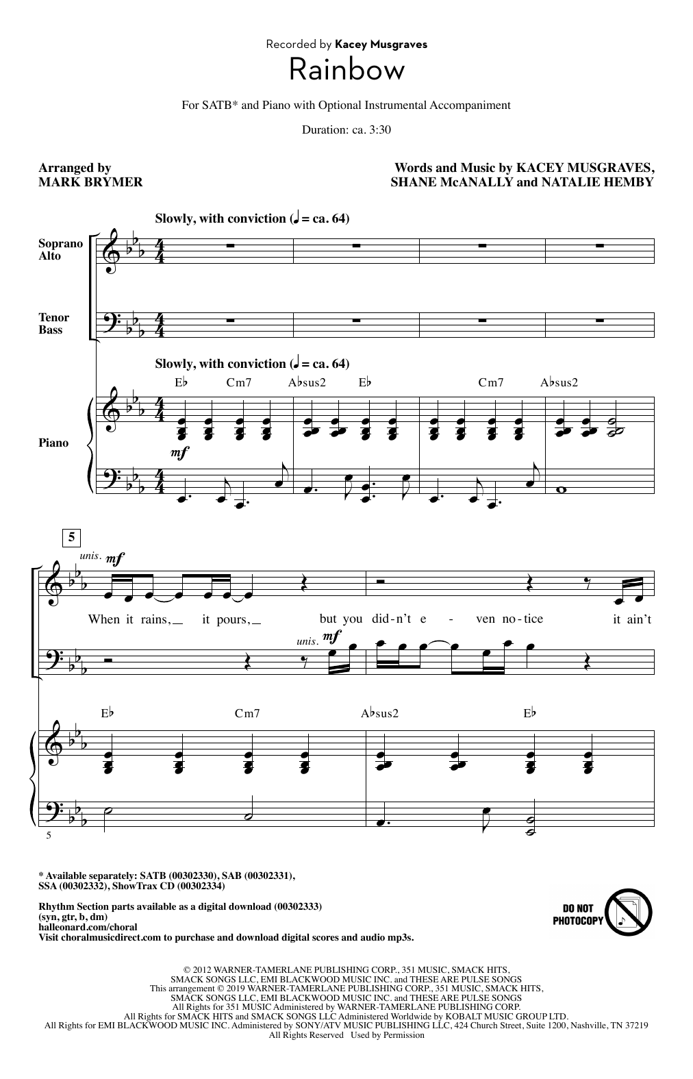 Produktbild zu: Rainbow (arr. Mark Brymer)