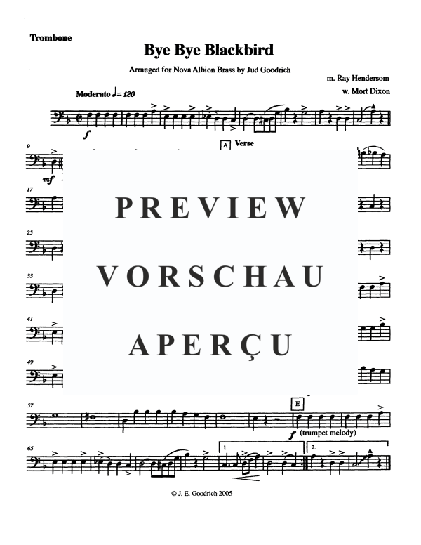 Produktgalerie: Seite 11 von 11 Bye Bye Blackbird, , Blechbläse Quintett